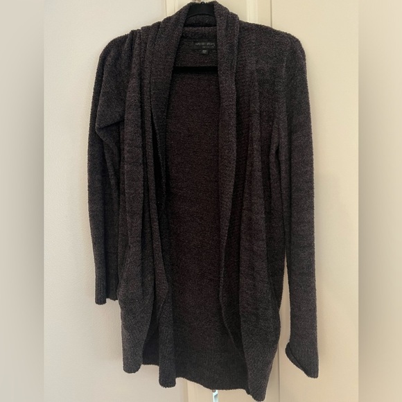 Barefoot Dreams CozyChic Lite Circle Cardigan in Carbon XS/S - Picture 2 of 3